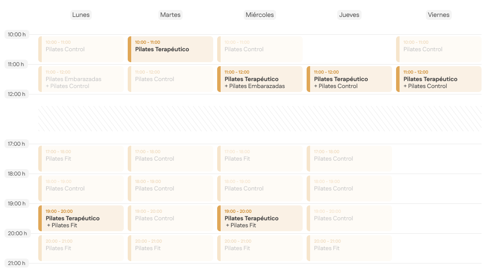 horario pilates terapeutico