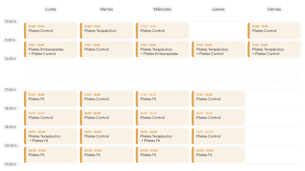 horario pilates ansar